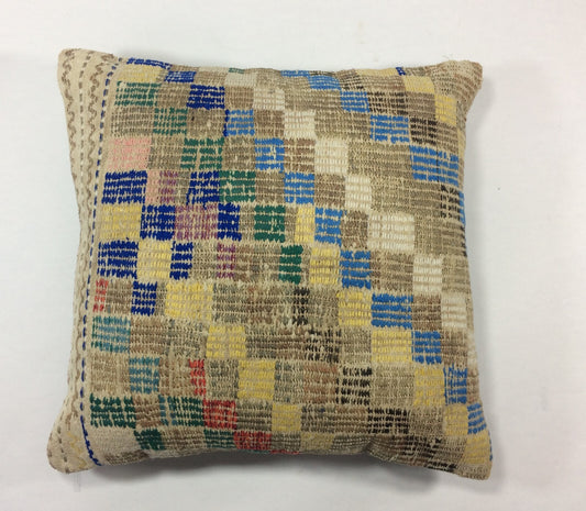 18"x18" Kilim Pillow Cover  Handmade Turkish Vintage Cushion Tribal Lumbar 1262