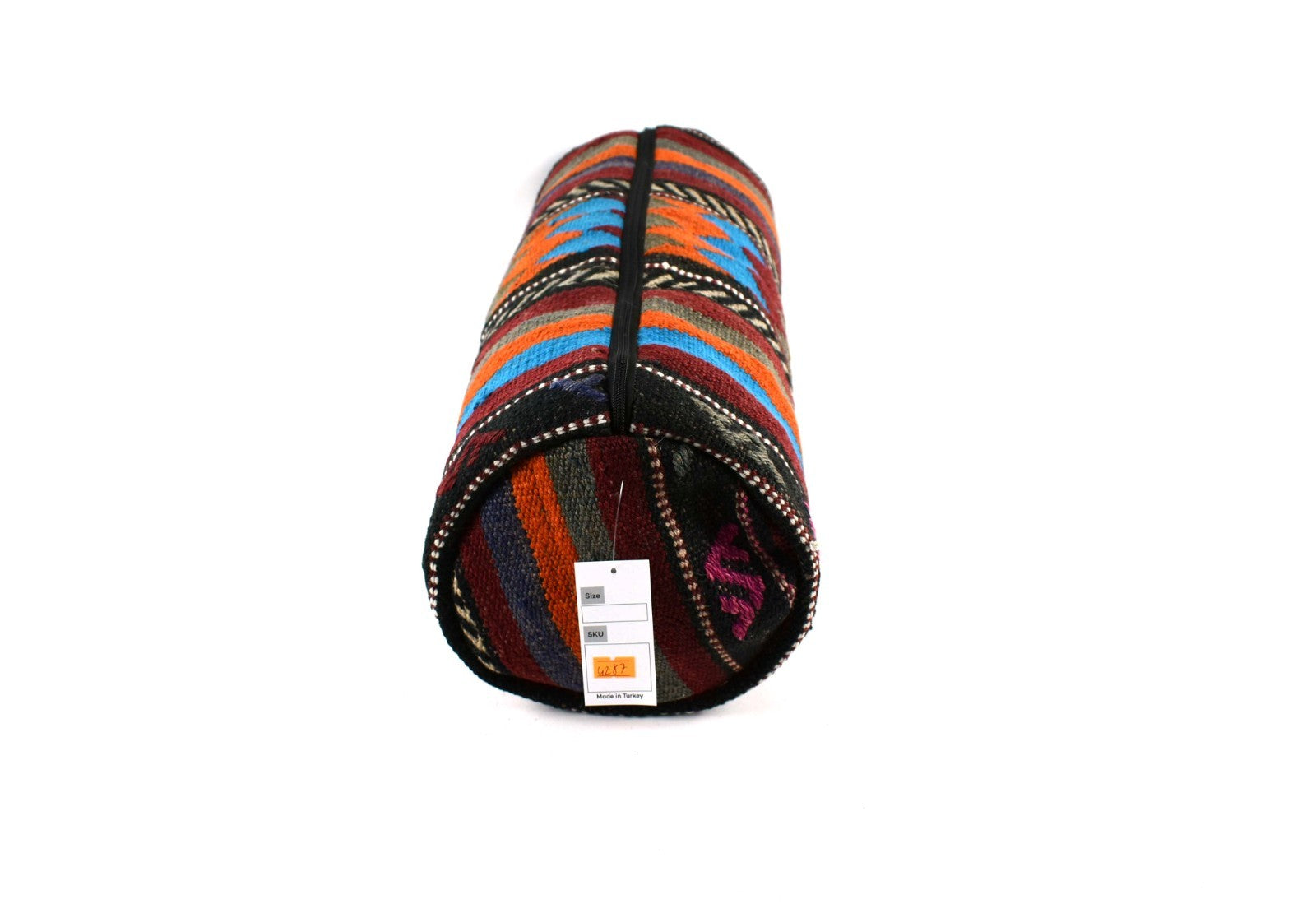 Kilim Bolster Pillow Cover 8x20 in Tribal Vintage Turkish Carpet Bolster Cushion