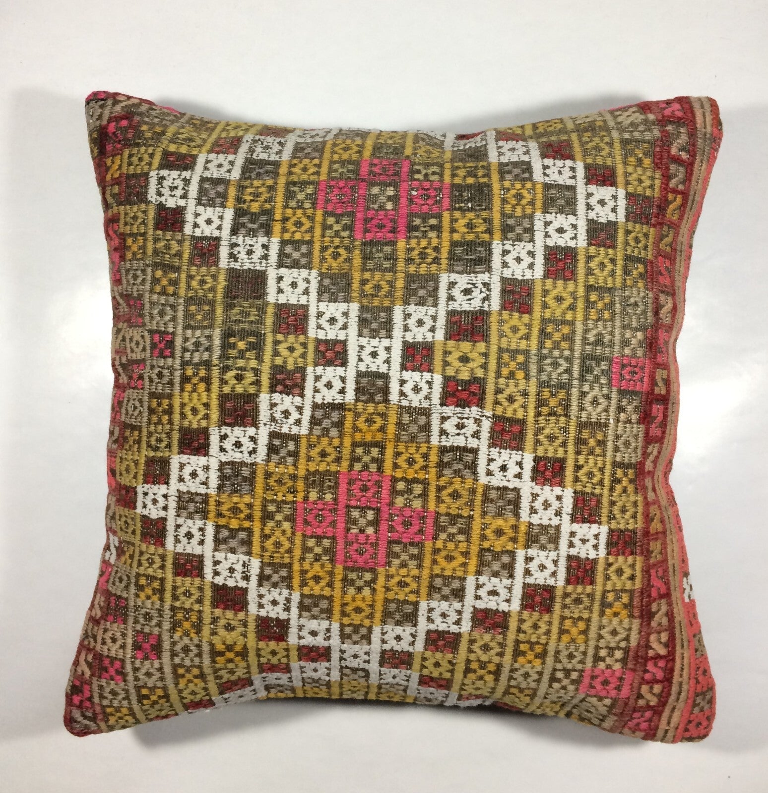 18"x18" Kilim Pillow Cover  Handmade Turkish Vintage Cushion Tribal Lumbar 667