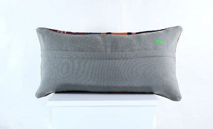 Handmade Turkish Kilim Pillow Cover 12x24 Ethnic Boho Sofa Lumbar Cushion E993
