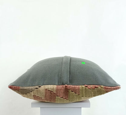 14x14 Kilim Cushion Cover Turkish Ottoman Boho Rustic Throw Pillow Case A1298