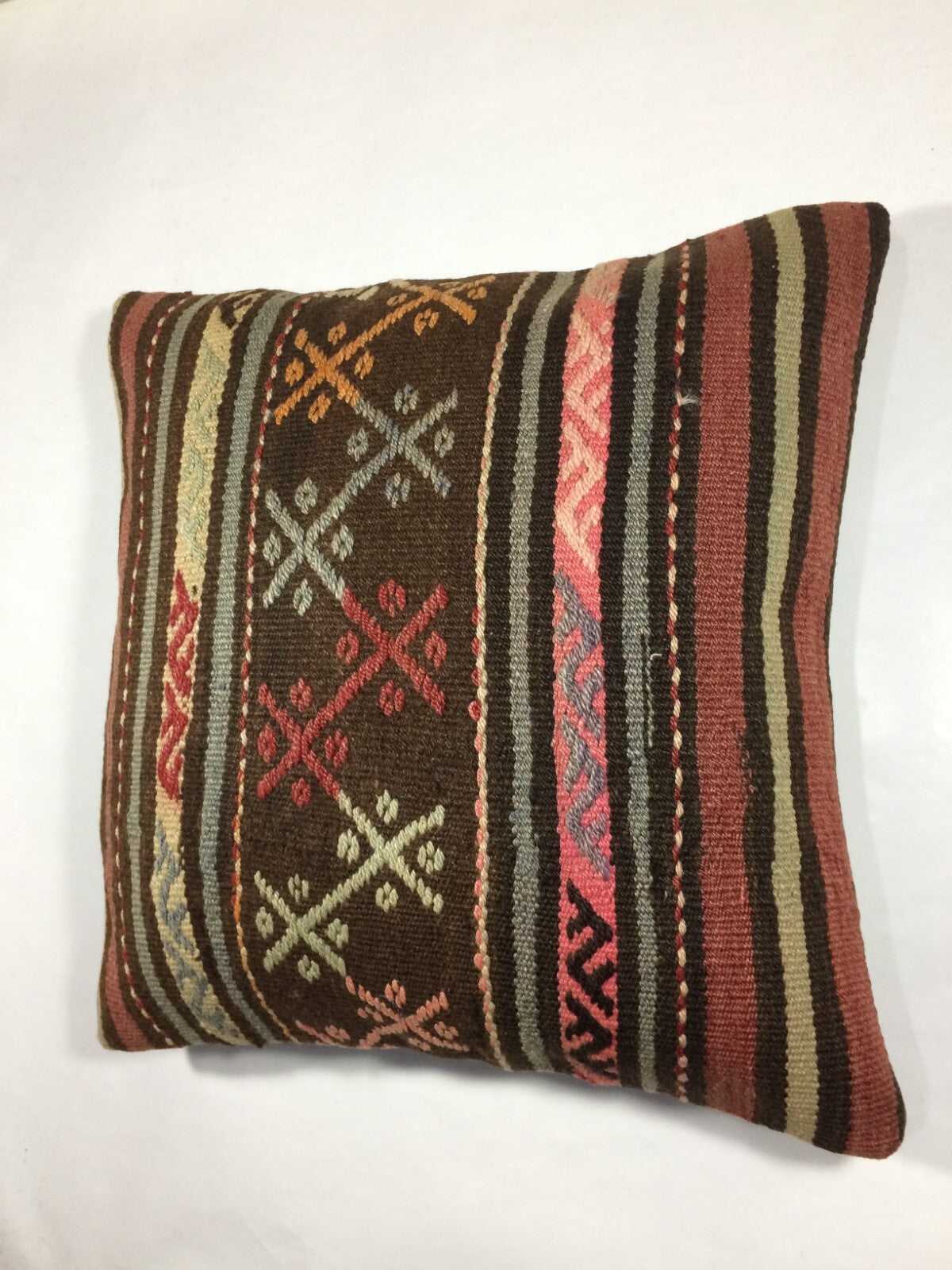 18"x18" Kilim Pillow Cover  Handmade Turkish Vintage Cushion Tribal Lumbar 725
