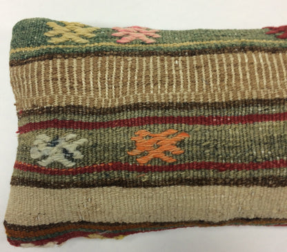 Turkish Cushion Cover 8"x16" Handmade Vintage Boho Ethnic Throw Pillow Case 1241