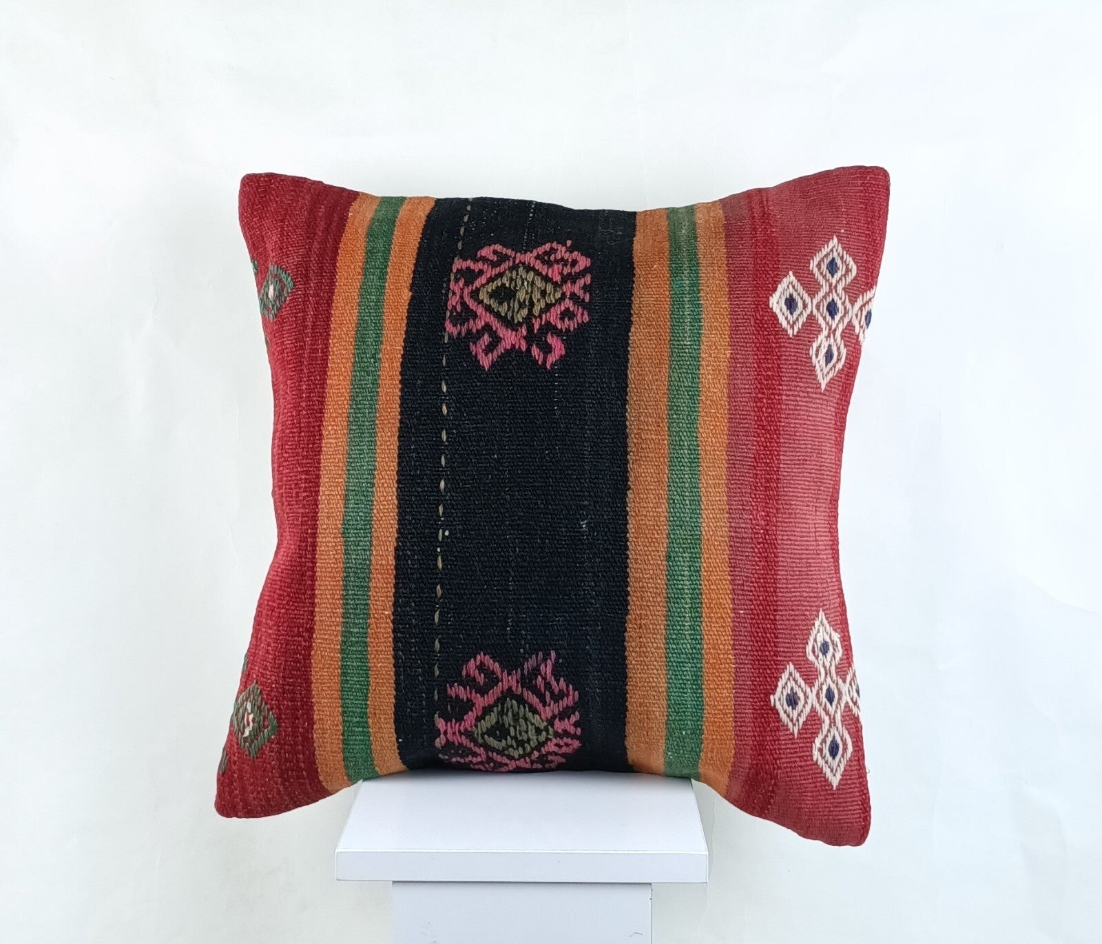 18"x18" Kilim Pillow Cover  Handmade Turkish Vintage Cushion Tribal Lumbar 2668