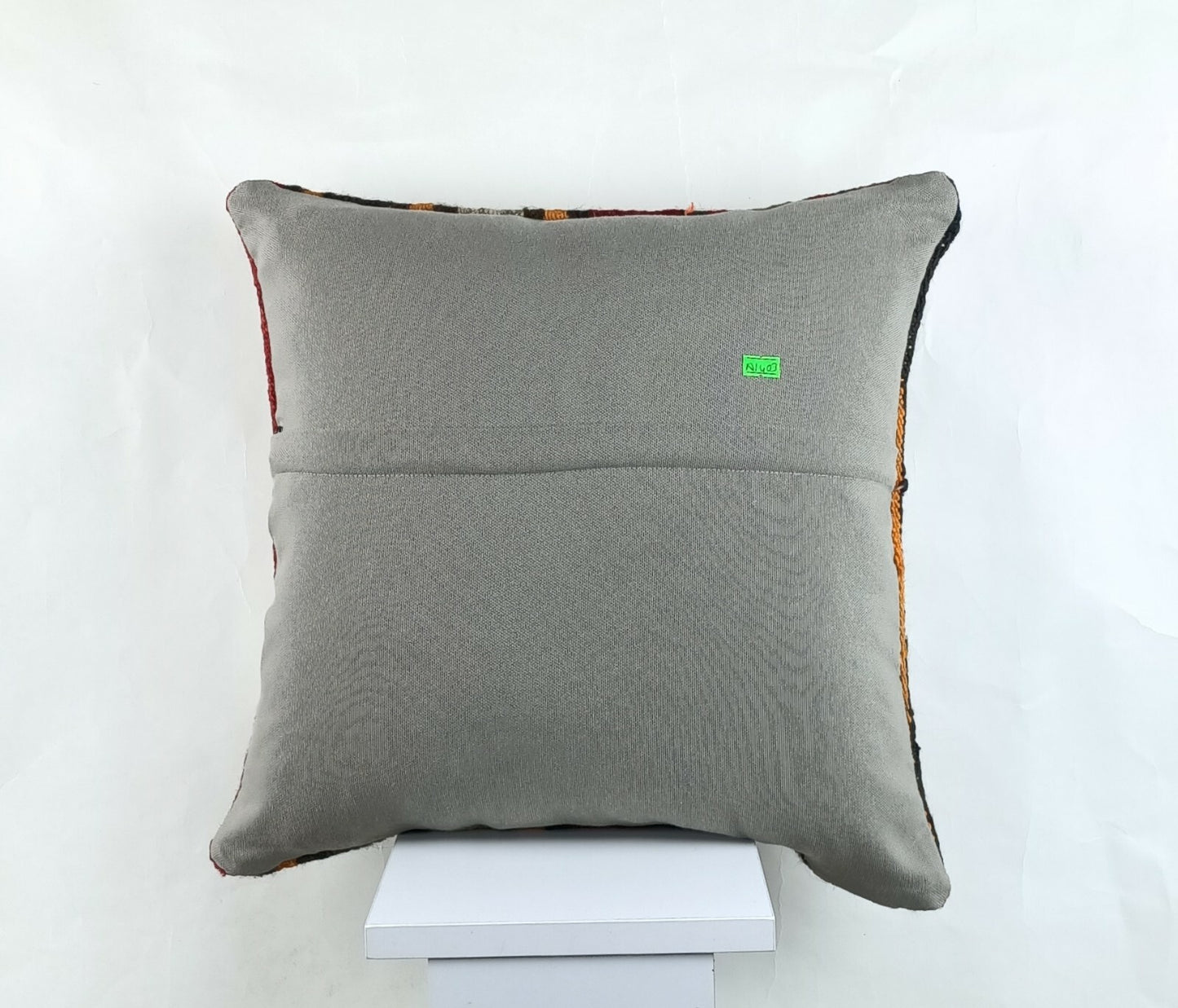 Kilim Pillow Cover 18x18 Handmade Turkish Ethnic Vintage Lumbar Cushion A1403