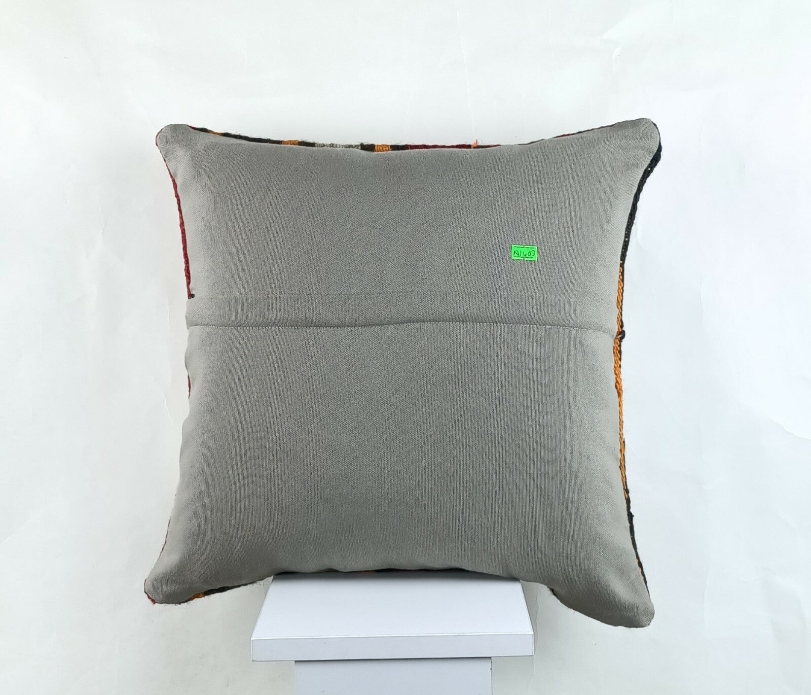 Kilim Pillow Cover 18x18 Handmade Turkish Ethnic Vintage Lumbar Cushion A1403