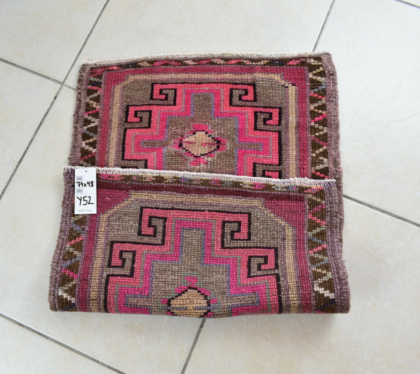 Oushak Runner 2.4x1.5 ft Vintage Turkish Rug Small Runner Anatolian Rug Y52