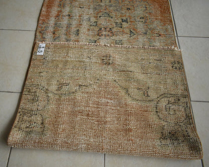 Vintage Runner 8.7x2.7 ft Oushak Runner Anatolian Rug Faded Turkish Runner R29