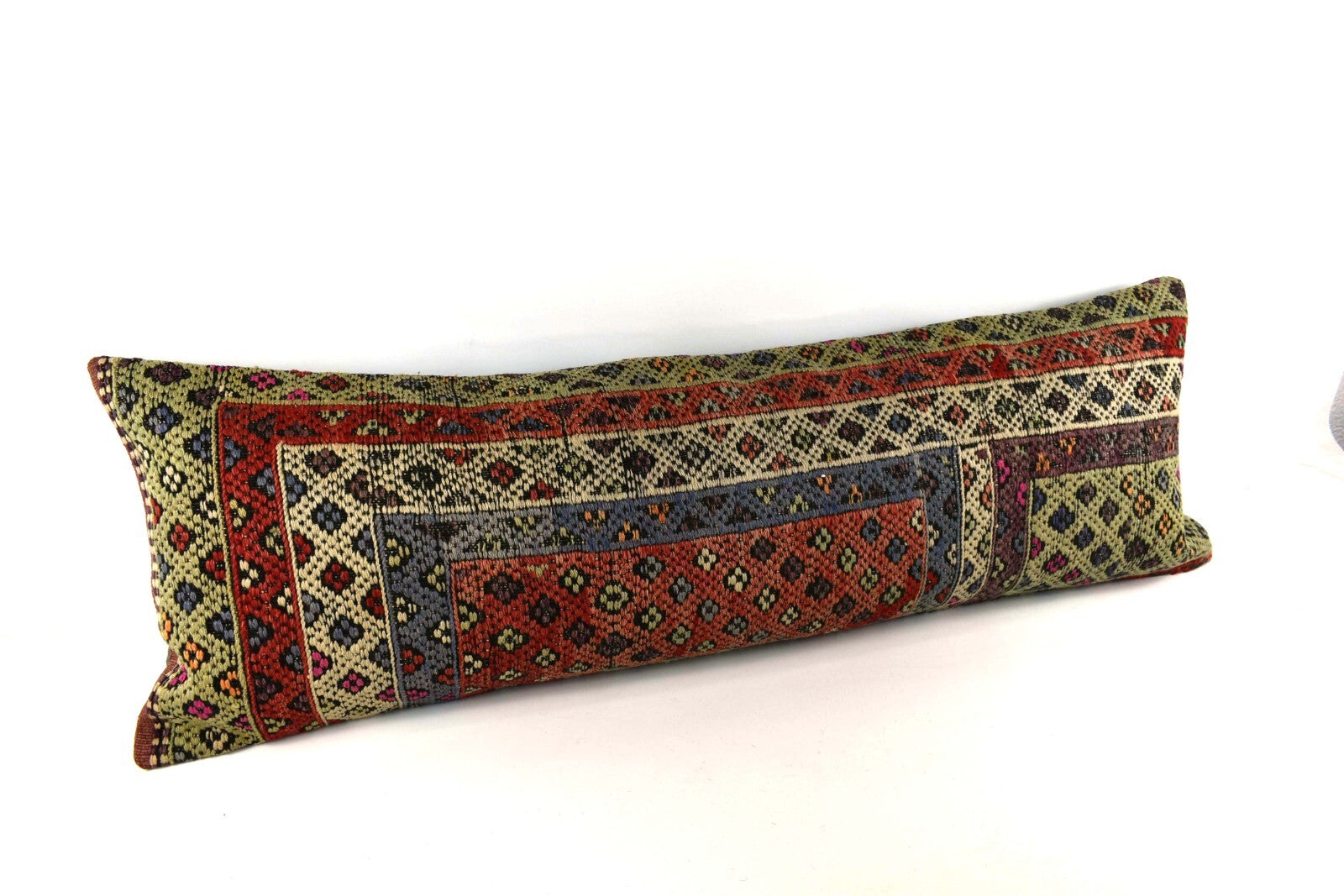 Extra Large Kilim Pillow Cover 16x48 Handmade Ethnic Boho Oriental Lumbar 4359