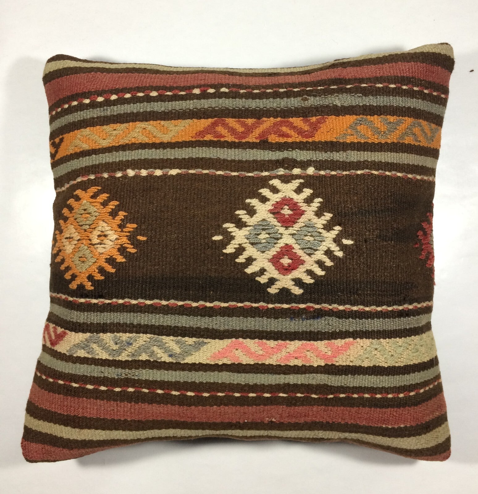 18"x18" Kilim Pillow Cover  Handmade Turkish Vintage Cushion Tribal Lumbar 664