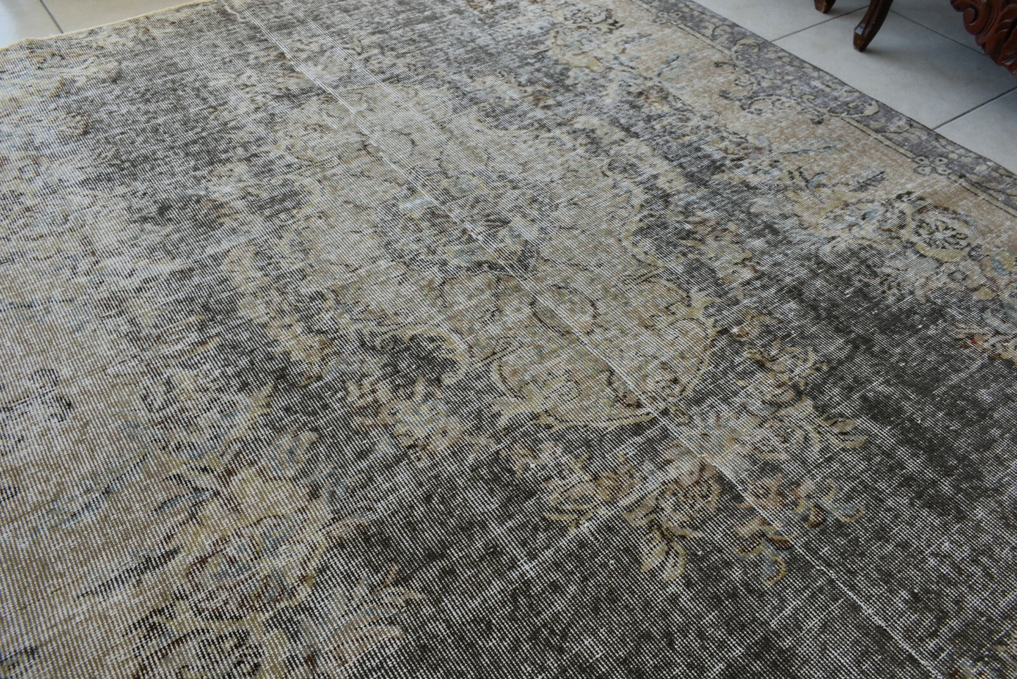 Large Turkish Rug 7.8x6.1 ft Vintage Rug Faded Oushak Rug Living Room Carpet B25