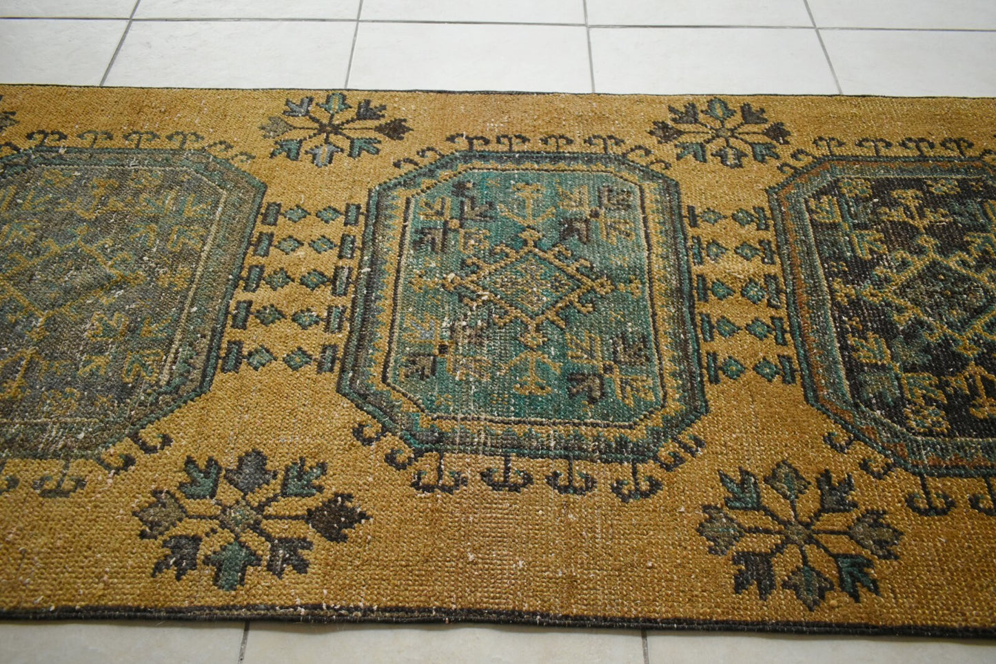Long Turkish Runner 11.8x2.8 ft Vintage Runner Hallway Runner Handwoven Rug R34