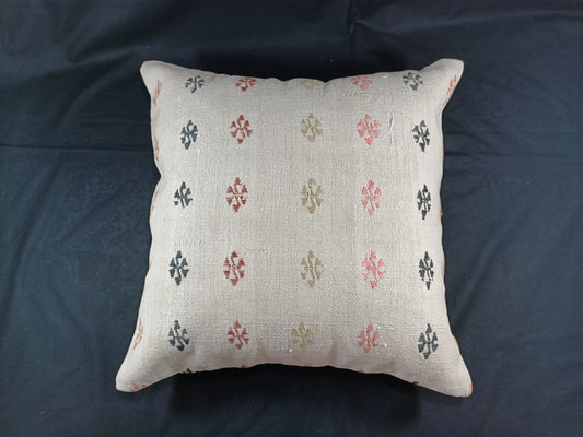 22x22 Kilim Pillow Cover Handmade Vintage Oushak Kilim Cushion Cover E136
