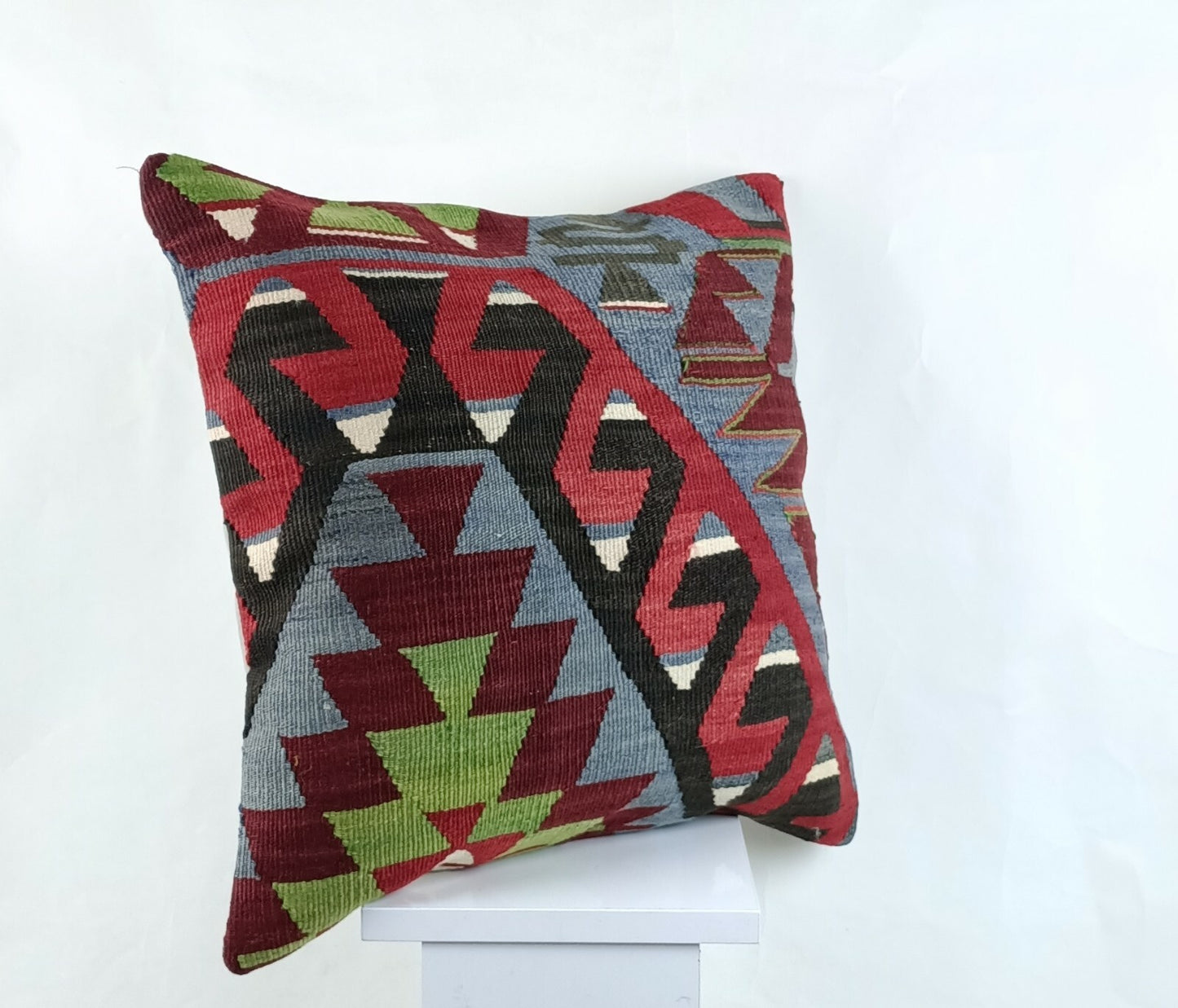 Throw Pillow Cover 18x18 Handmade Turkish Traditional Oushak Kilim Cushion A1449