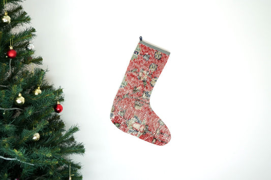 Kilim Christmas Stocking Vintage Rug Stocking Ethnic Decorative Xmas Socks S488