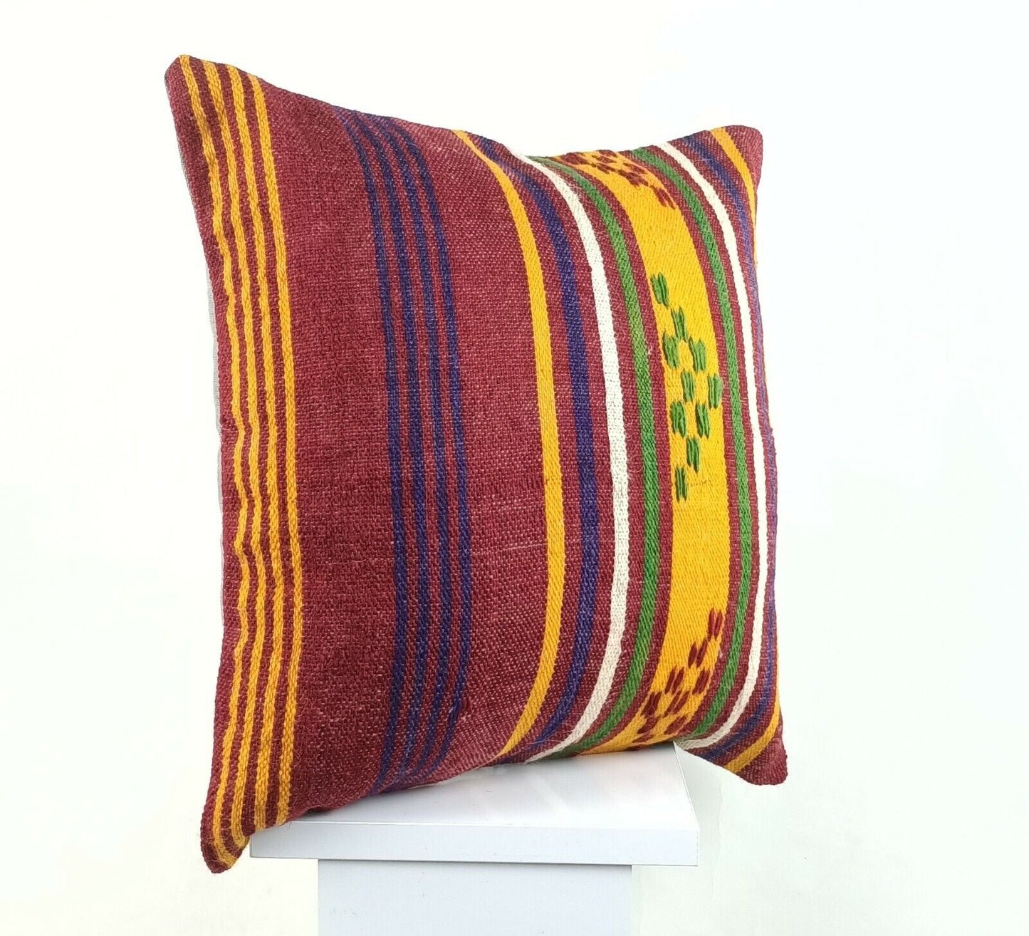 Kilim Pillow Cover 16x16 Oriental Traditional Handmade Bohemian Cushion A1150