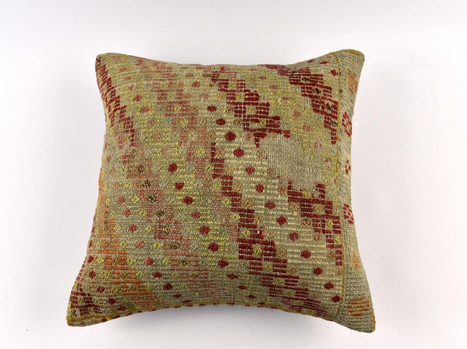 18"x18" Kilim Pillow Cover  Handmade Turkish Vintage Cushion Tribal Lumbar 4627