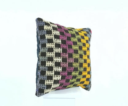 Oushak Kilim Pillow Cover 16x16 Handmade Anatolian Traditonal Wool Cushion A448