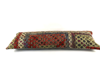 Extra Large Kilim Pillow Cover 16x48 Handmade Ethnic Boho Oriental Lumbar 4359