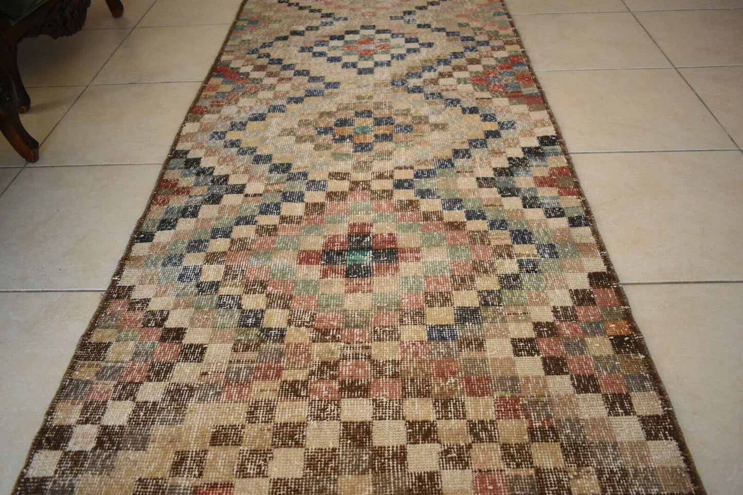 Oushak Runner 6.9x3 ft Handwoven Turkish Runner Vintage Runner Floor Runner R01