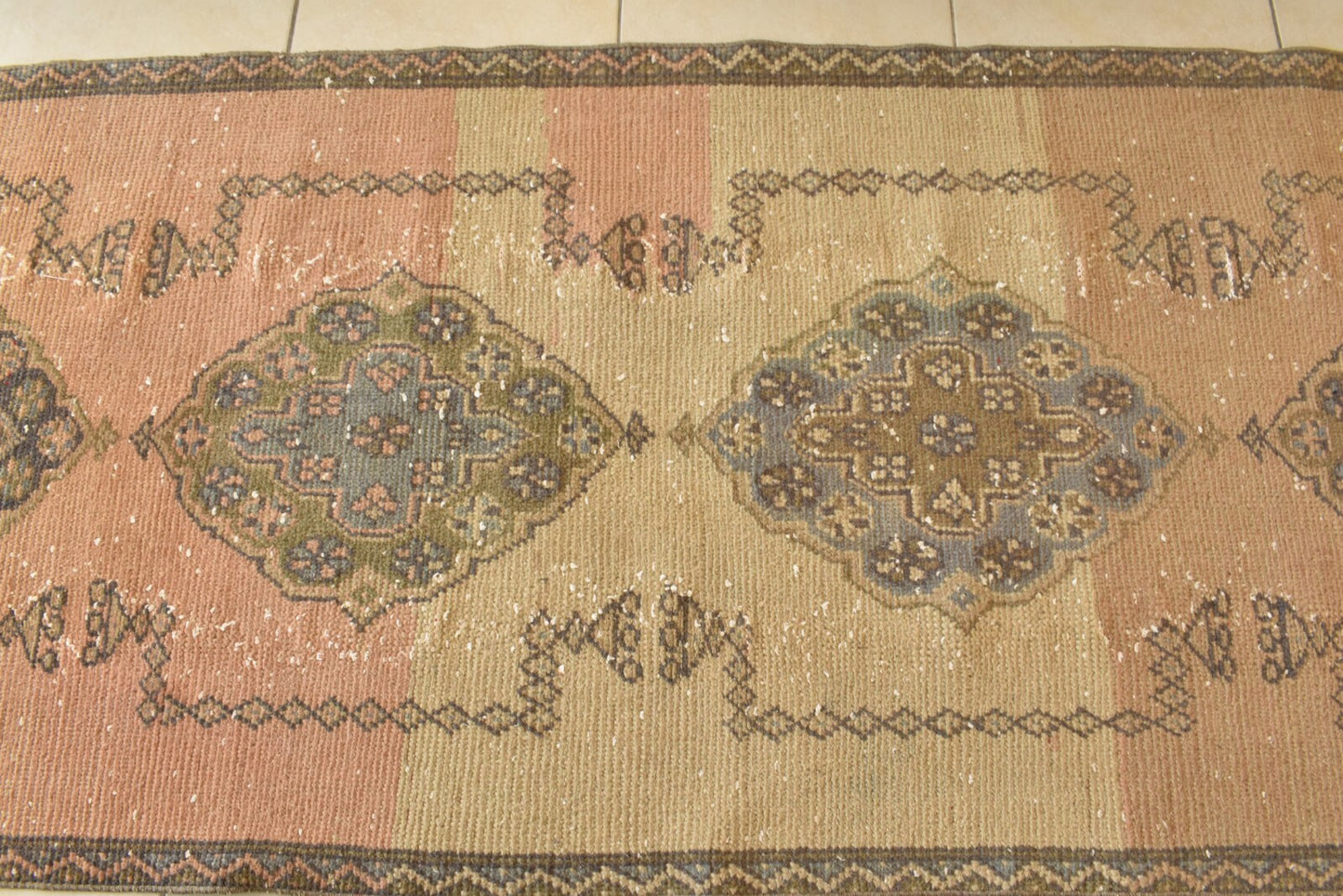 Vintage Oushak Rug 3.3 x 11.4 ft Handwoven Traditional Long Carpet Runner C42