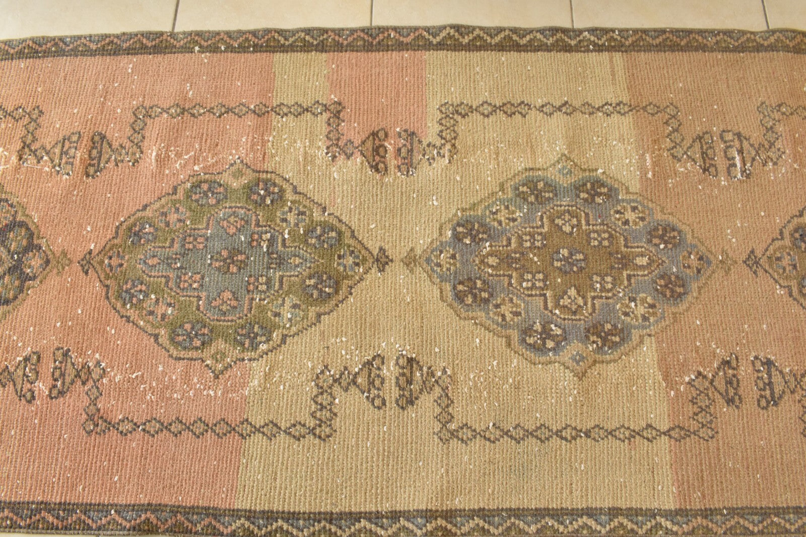 Vintage Oushak Rug 3.3 x 11.4 ft Handwoven Traditional Long Carpet Runner C42