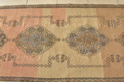 Vintage Oushak Rug 3.3 x 11.4 ft Handwoven Traditional Long Carpet Runner C42