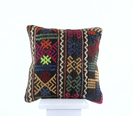 16x16 Ethnic Vintage Turkish Rug Pillow Cover Home Decorative Boho Cushion E887