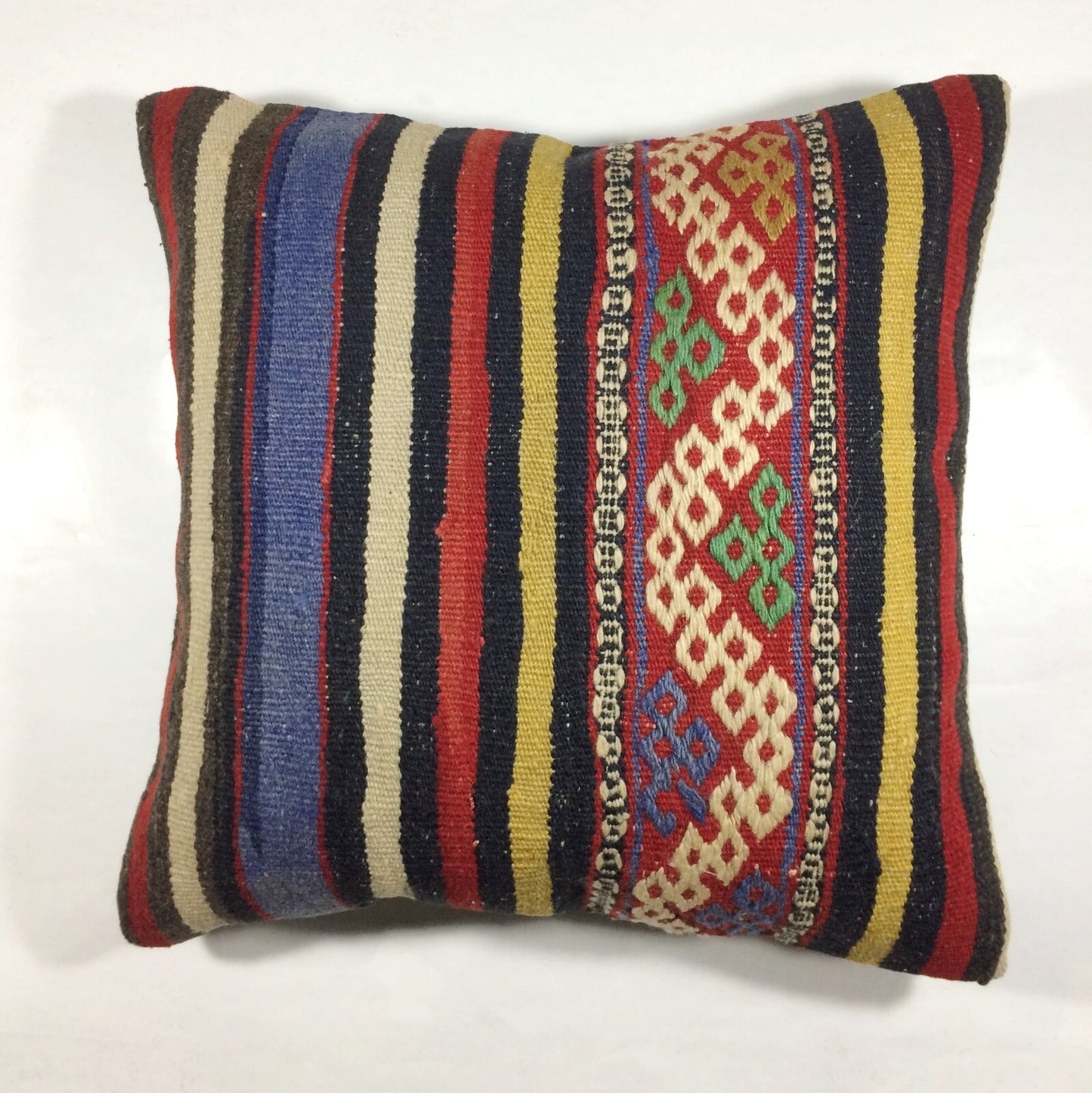 18"x18" Kilim Pillow Cover  Handmade Turkish Vintage Cushion Tribal Lumbar 214