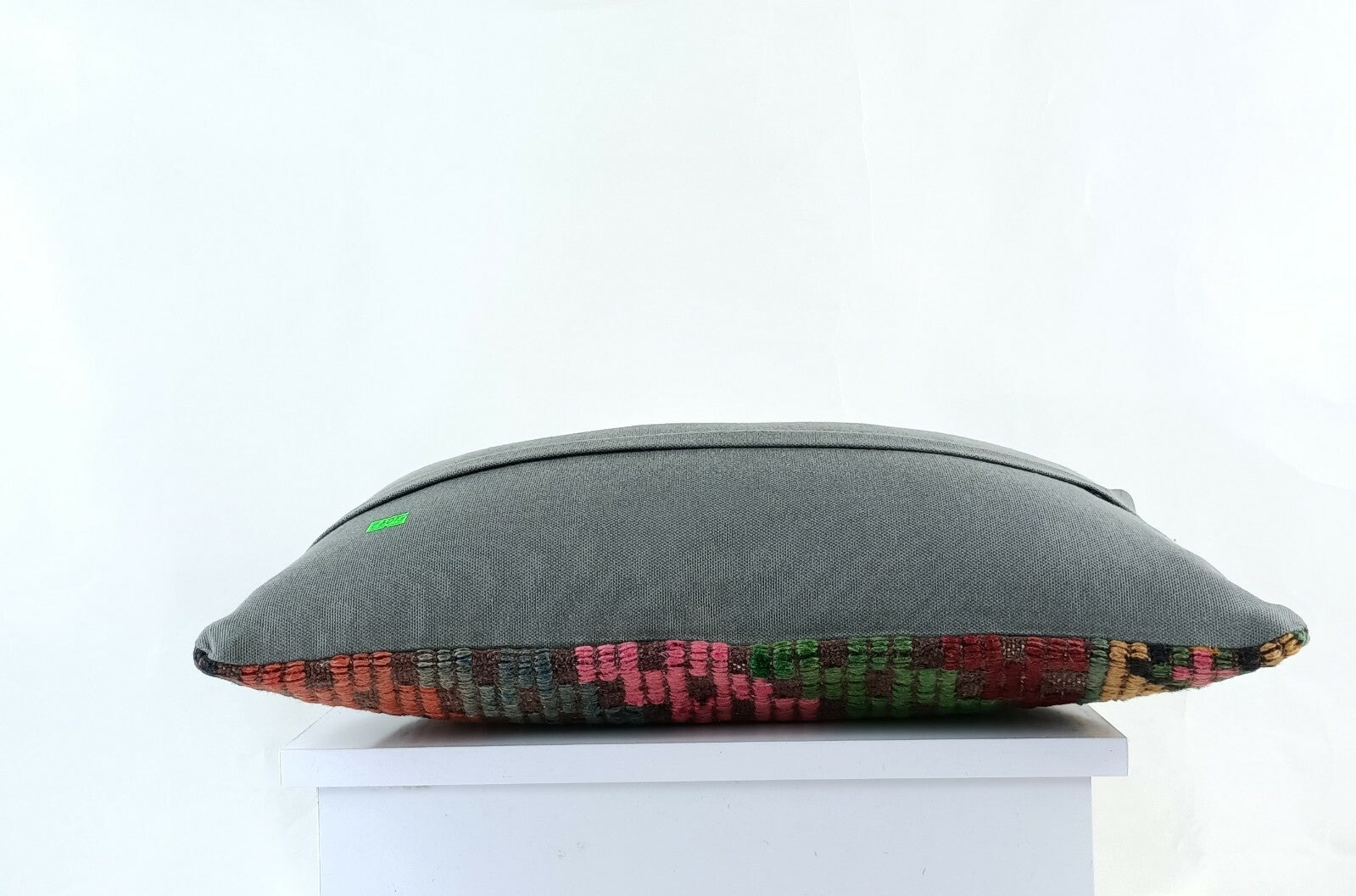 Kilim Pillow Cover 12x20 Handmade Turkish Rug Boho Ethnic Lumbar Cushion E1072