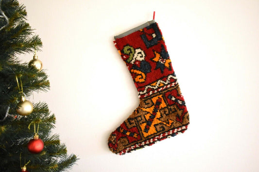 Christmas Stocking Kilim Gift Stocking Holiday Decor Sock Xmas Stocking S291