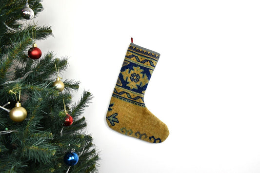 Kilim Christmas Stocking Vintage Rug Stocking Ethnic Decorative Xmas Socks S953