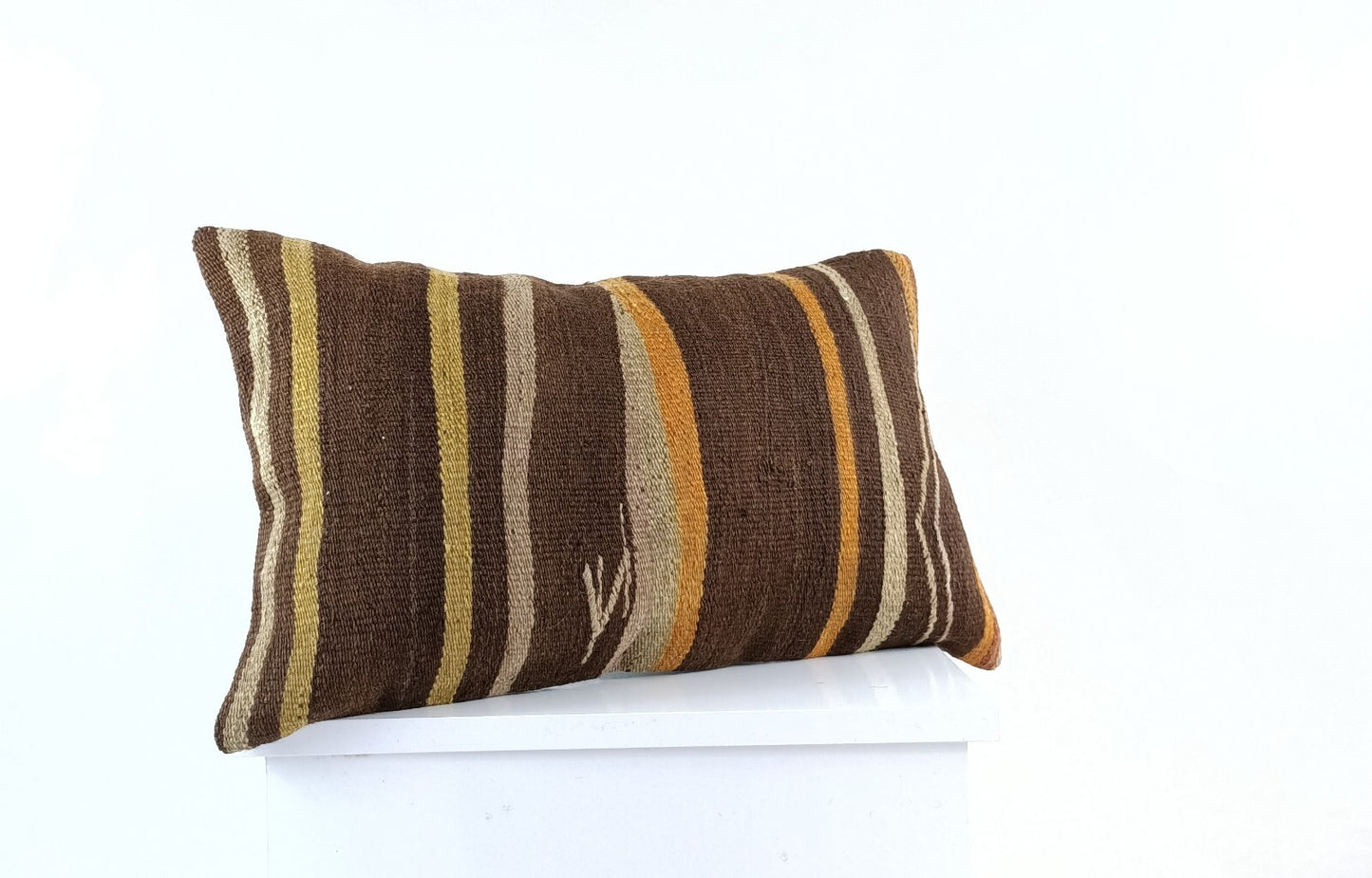 Kilim Pillow Cover 12x20 Turkish Handmade Sofa Couch Floor Lumbar Cushion E975