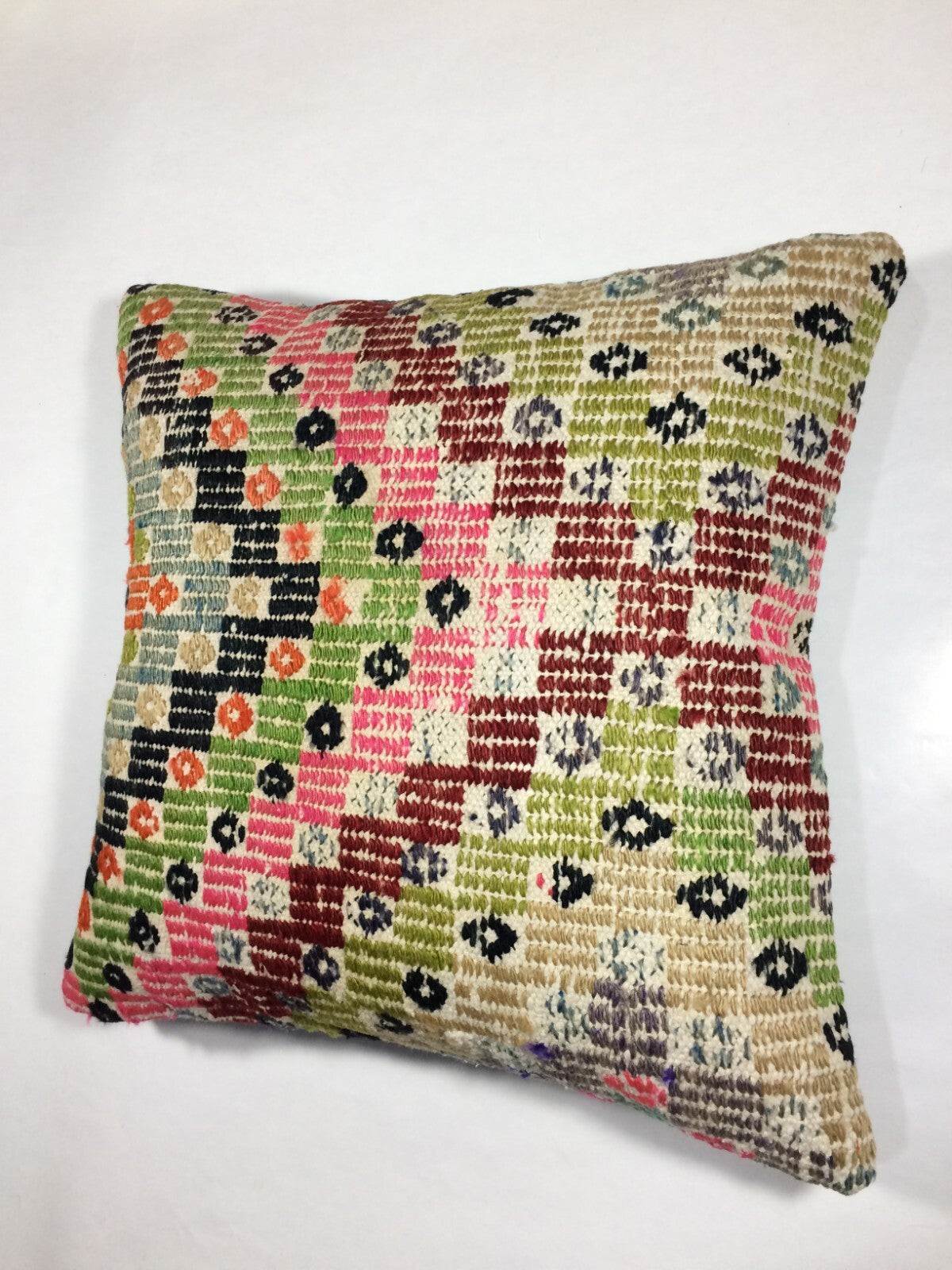 18"x18" Kilim Pillow Cover  Handmade Turkish Vintage Cushion Tribal Lumbar 678