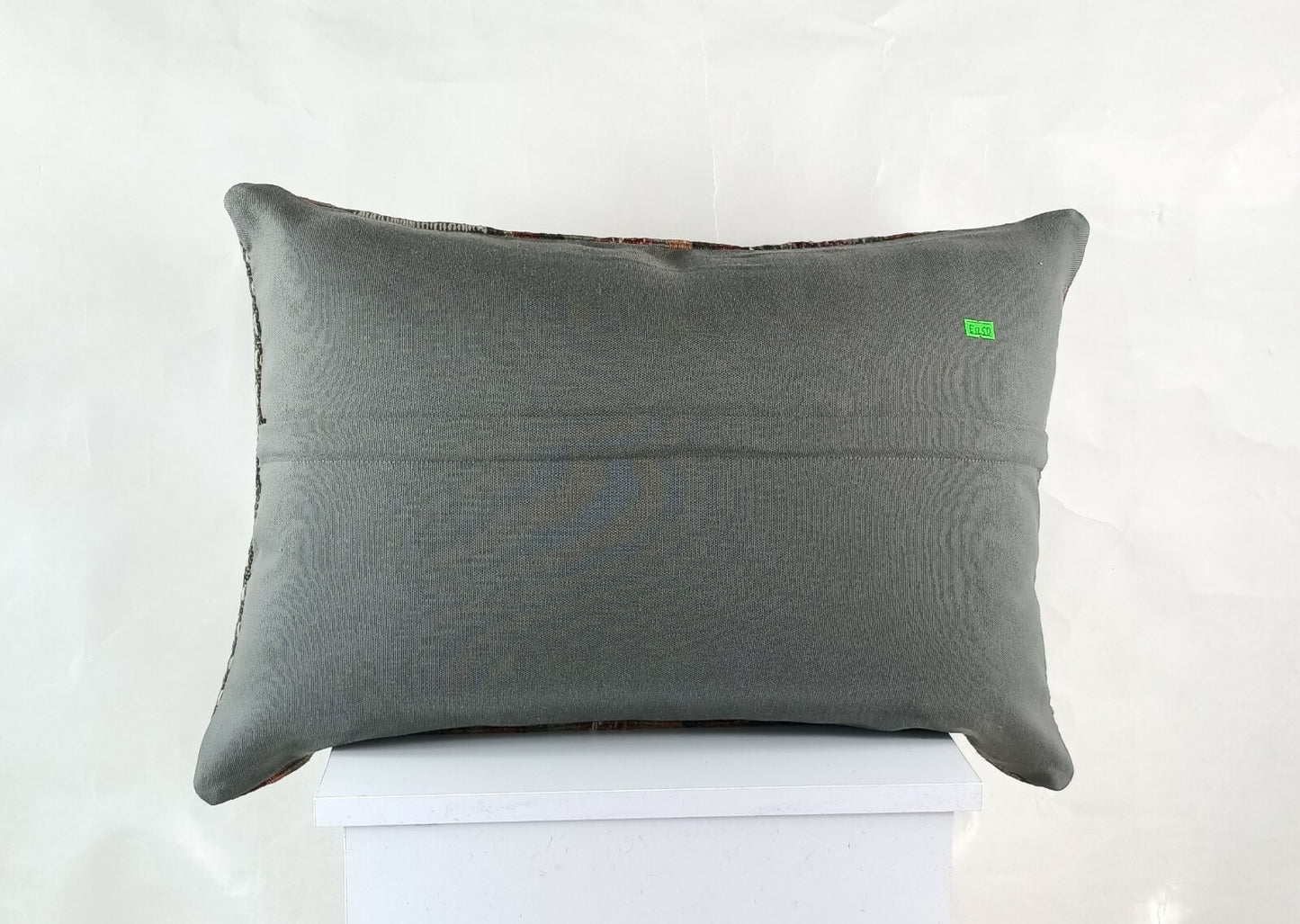 Oriental Ottoman Lumbar Pillow Cover 16x24 Handknotted Turkish Rug Cushion E1250