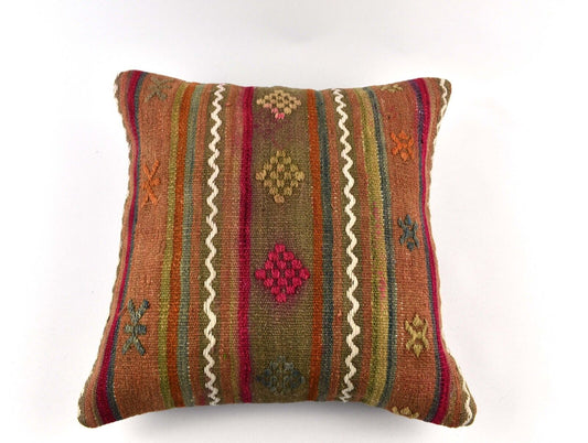 20x20 Kilim Pillow Cover Handmade Vintage Oushak Kilim Cushion Cover 4661