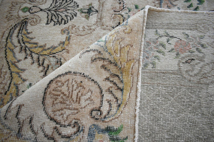 Large Oushak Rug 8.9x5.5 ft Vintage Rug Faded Turkish Rug Living Room Carpet B04