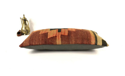 Kilim Lumbar Pillow Cover 10x20 Decorative Sofa Couch Handmade Cushion A2266