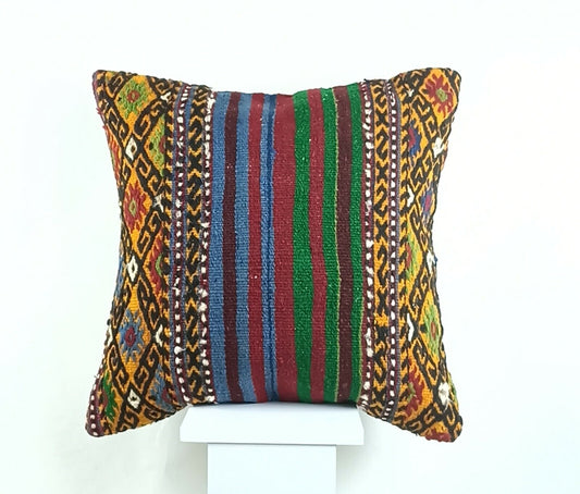 Kilim Pillow Cover 20x20 Home Decorative Handmade Ethnic Oushak Rug Pillow A1219