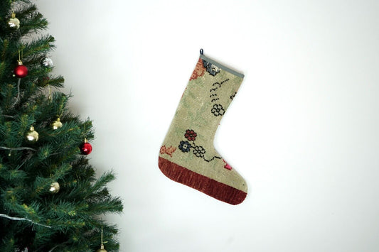 Kilim Christmas Stocking Vintage Rug Stocking Ethnic Decorative Xmas Socks S458