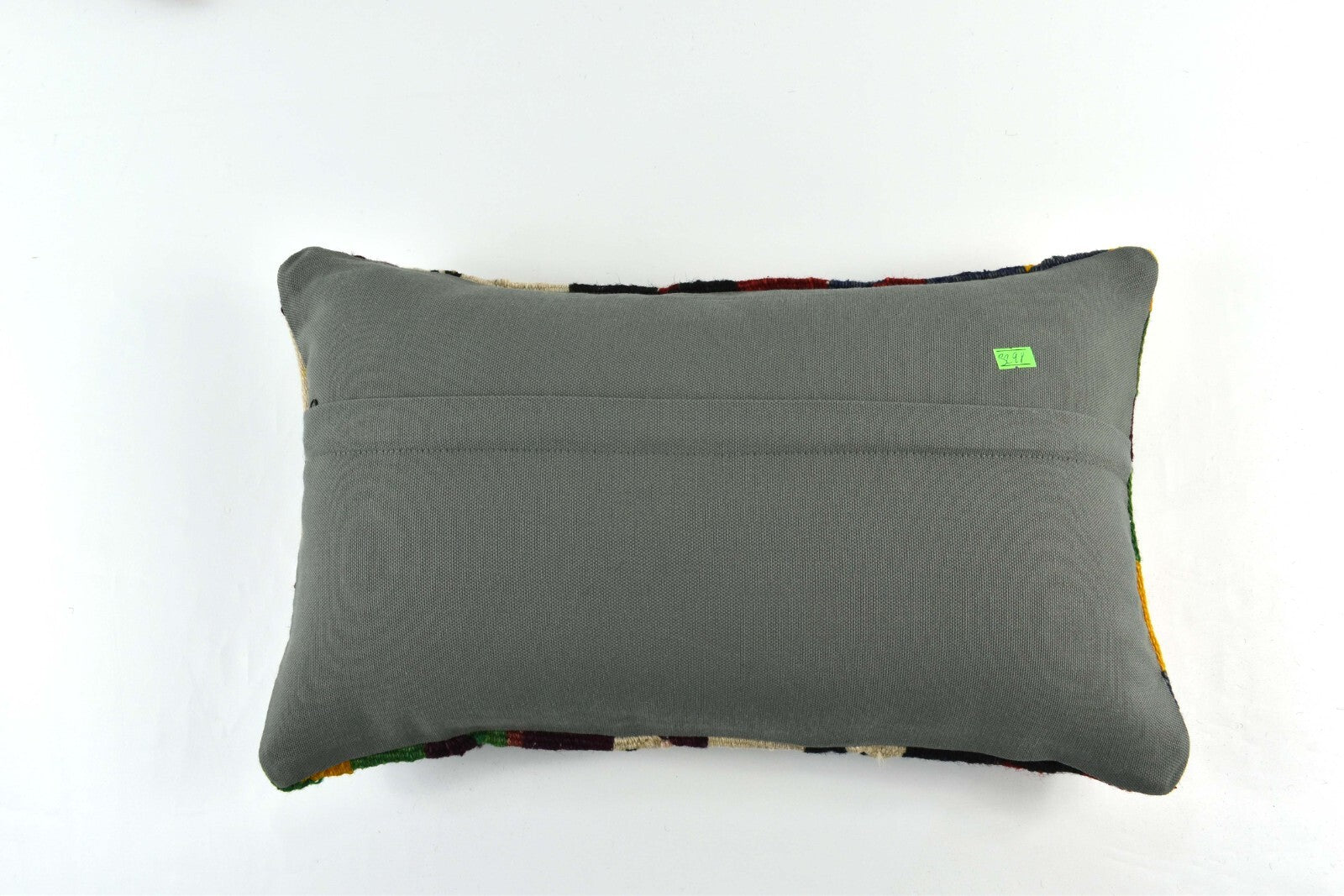 Kilim Pillow Cover 12x20 Handmade Turkish Rug Boho Ethnic Lumbar Cushion 3298