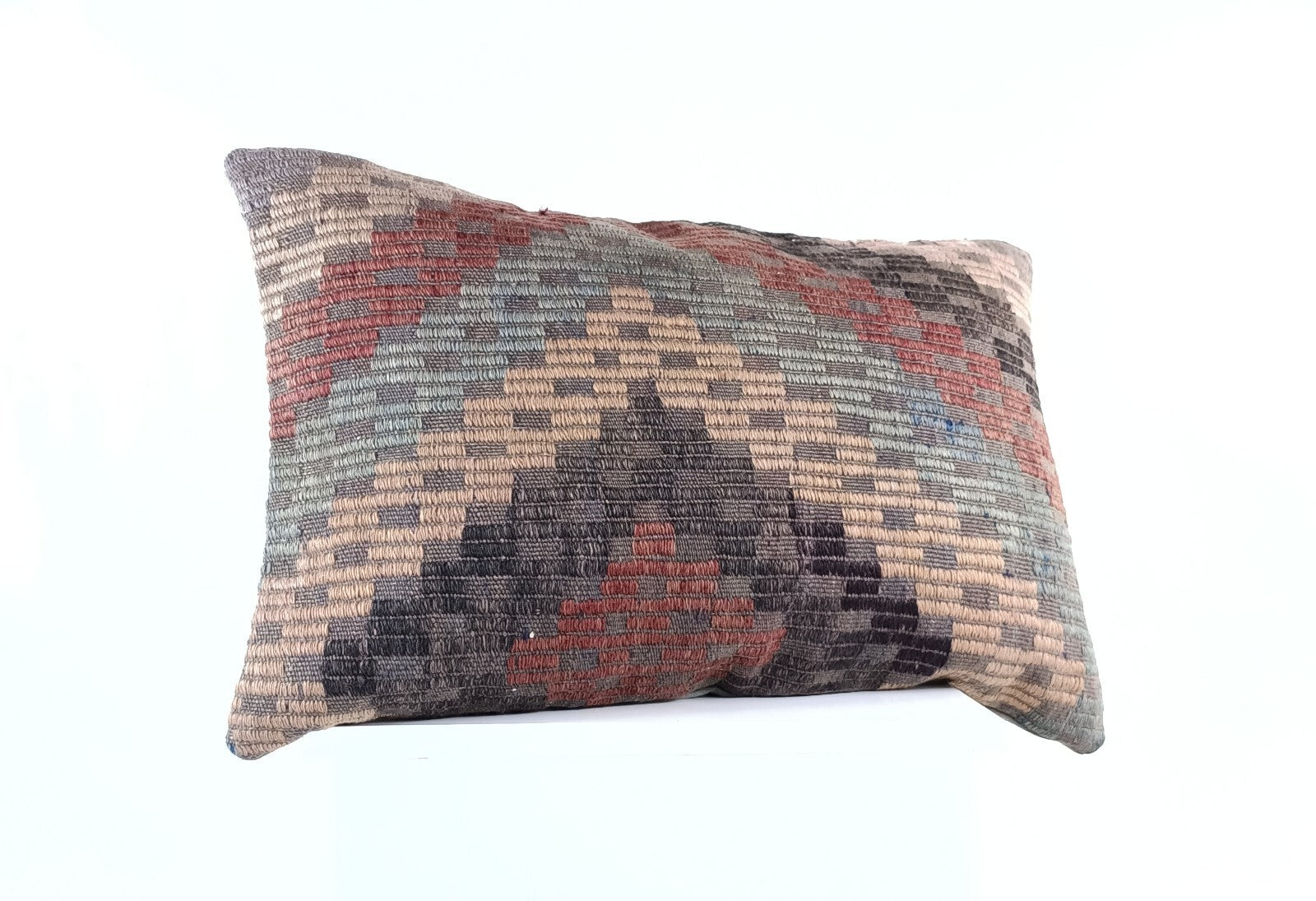 Kilim Pillow Cover 16x24 Tribal Vintage Turkish Carpet Lumbar Pillow Cover 1961