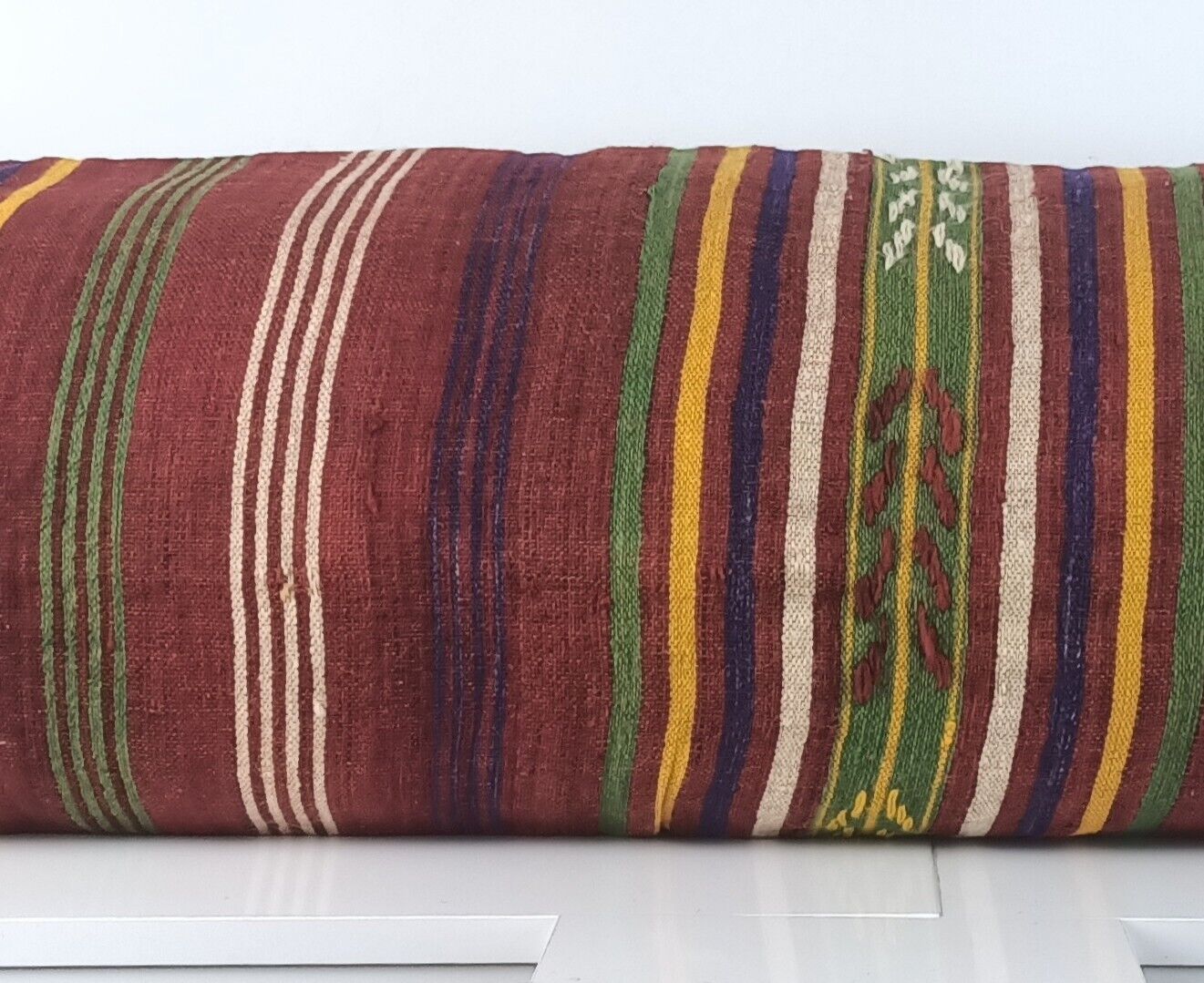 Extra Large Kilim Pillow Cover 16x48 Handmade Ethnic Boho Oriental Lumbar A1605