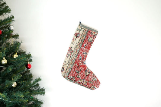 Kilim Christmas Stocking Vintage Rug Stocking Ethnic Decorative Xmas Socks S560