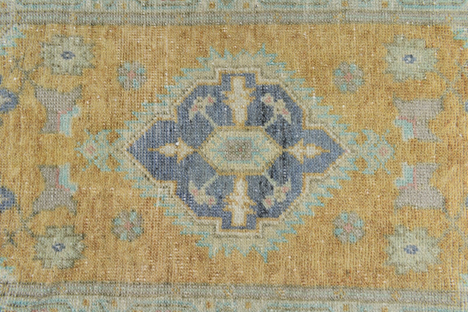 Turkish Runner 3.4x1.5 ft Vintage Small Rug Oushak Runner Anatolian Mini Rug Y73