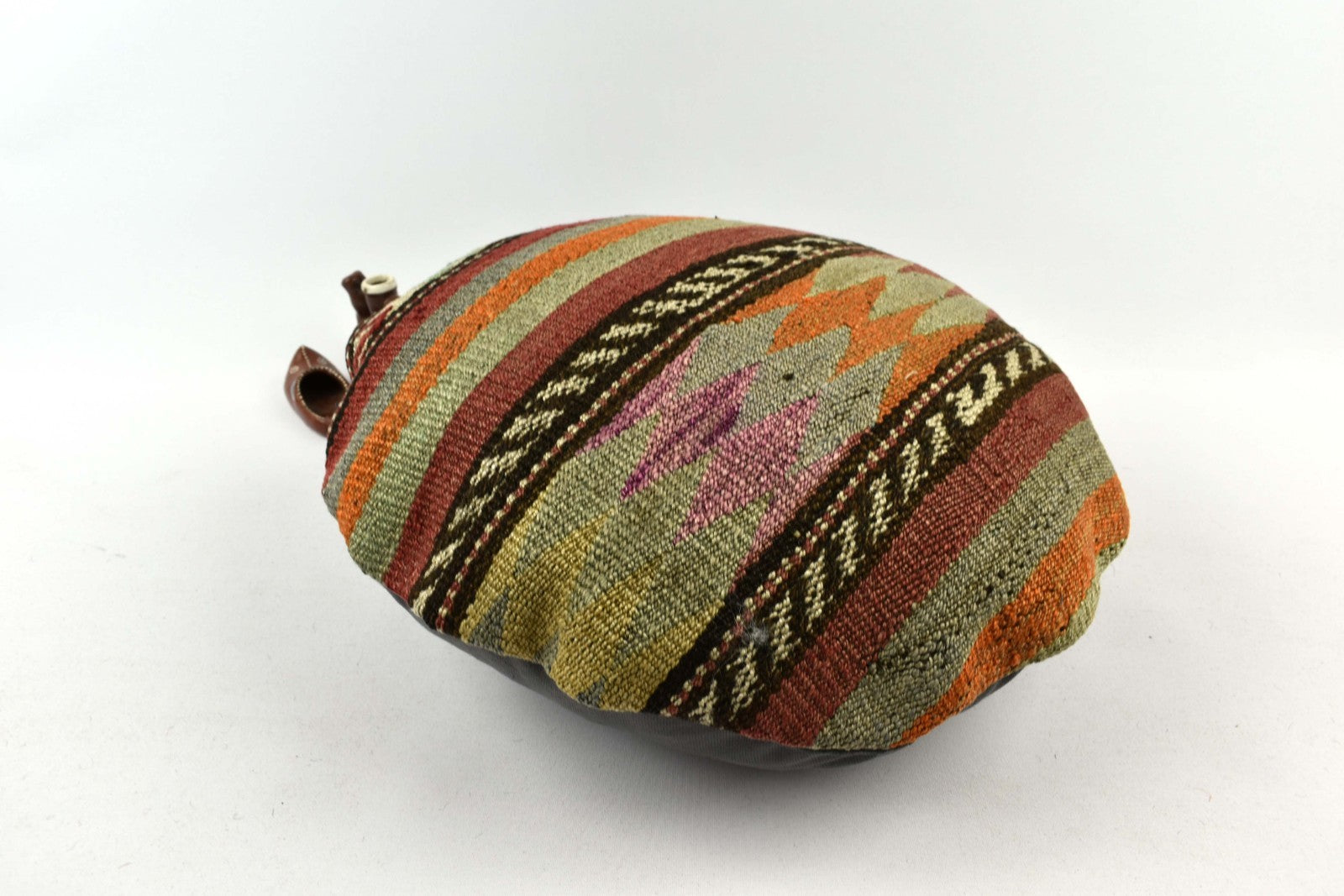 Kilim Round Pillow Cover 18" in Tribal Vintage Turkish Carpet Round Cushion 4950