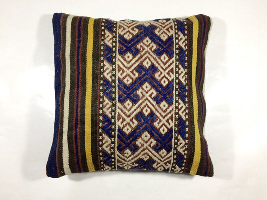 16x16 Ethnic Vintage Turkish Rug Pillow Cover Home Decorative Boho Cushion 546