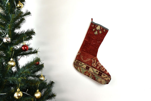 Kilim Christmas Stocking Vintage Rug Stocking Ethnic Decorative Xmas Socks S753