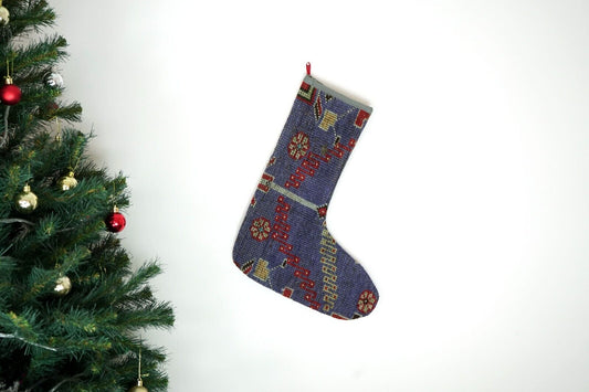 Kilim Christmas Stocking Vintage Rug Stocking Ethnic Decorative Xmas Socks S471