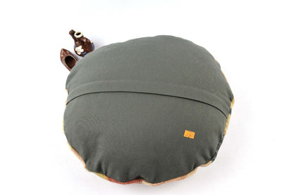 Kilim Round Pillow Cover 18" in Tribal Vintage Turkish Carpet Round Cushion 4941